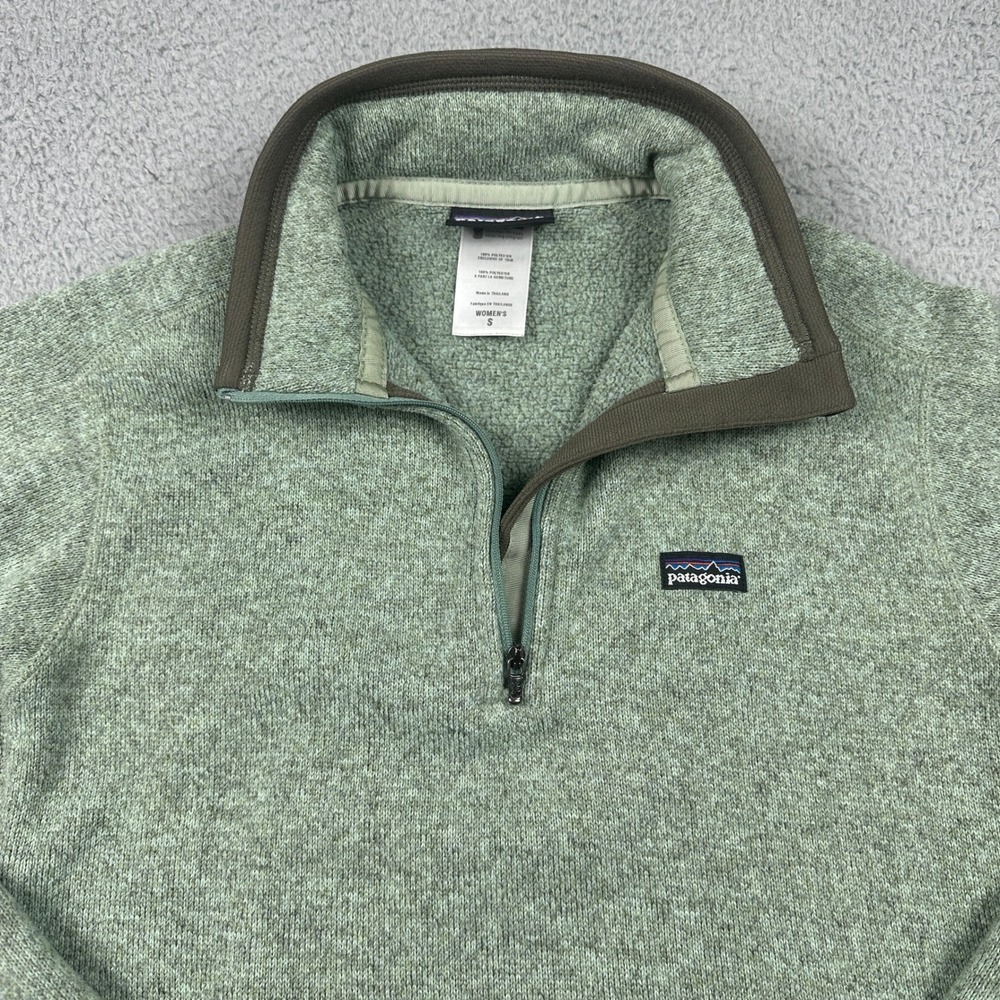 Patagonia Better Sweater 1/4 Zip Pullover Womens Small Sage Green Fleece Outdoor